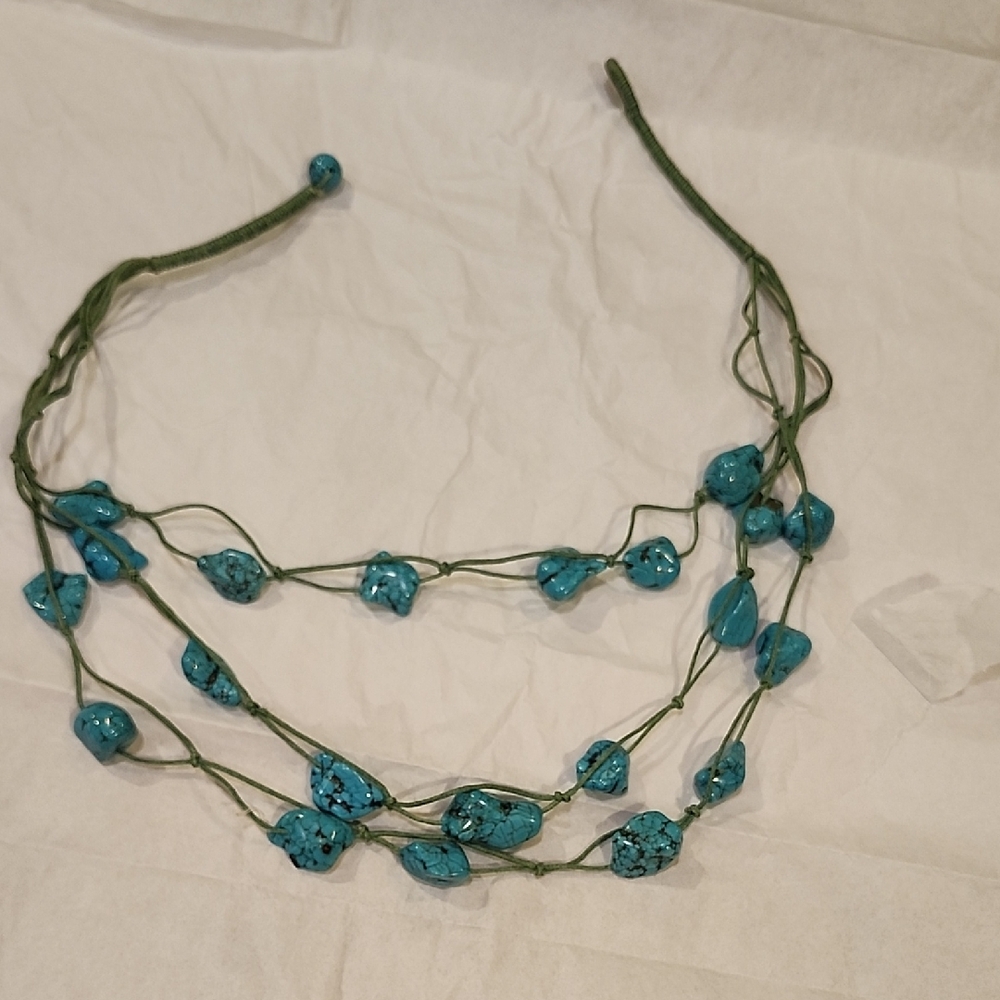 Free People Turquoise and Green Layered Necklace